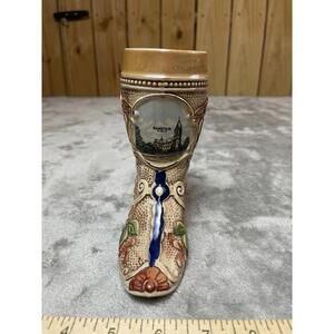 West Germany Boot Stein Gerz Augsburg 6.5 Inches Tall Antique Vintage Beautiful